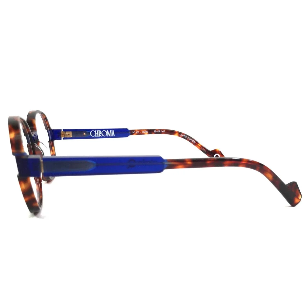 Etnia Barcelona Eyeglasses Frames CHROMA N42 HVBL Havana Blue Brown 52-19-140